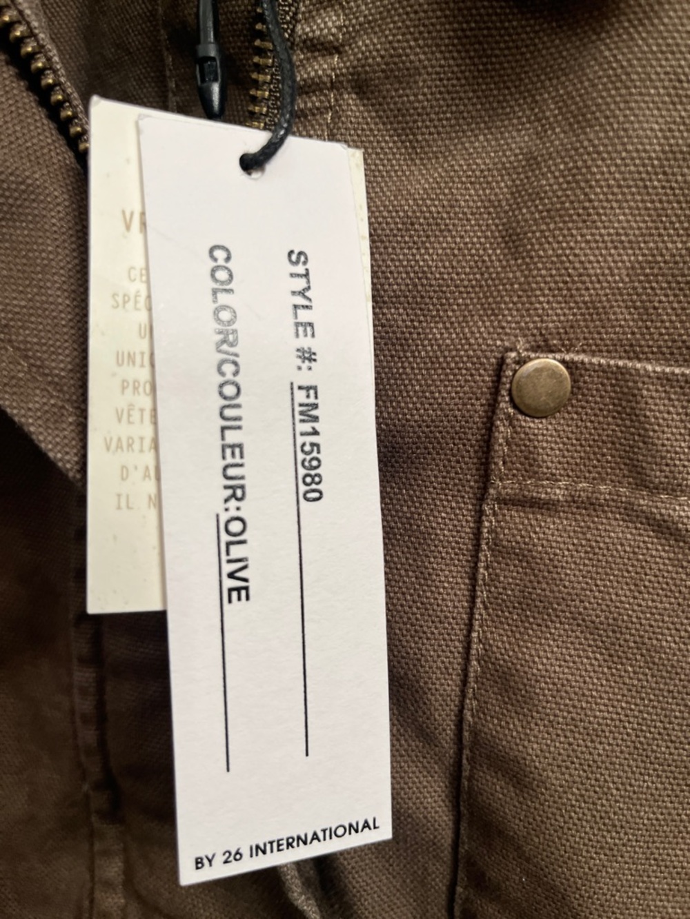 NWT Stoosh Women’s Brown Barn Canvas Work Jacket  Corduroy Collar Chore Medium - Picture 13 of 14